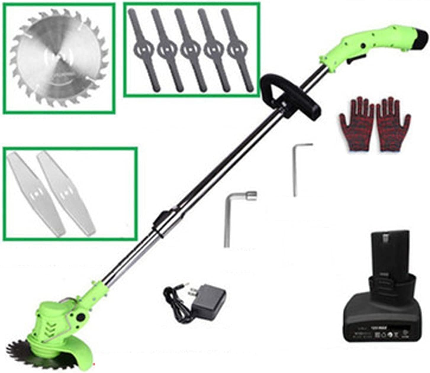 Cortacésped eléctrico, Cortacésped de batería de litio de mano for el hogar pequeño Artefacto de deshierbe multifuncional recargable for jardín Césped Jardinería al aire libre,D