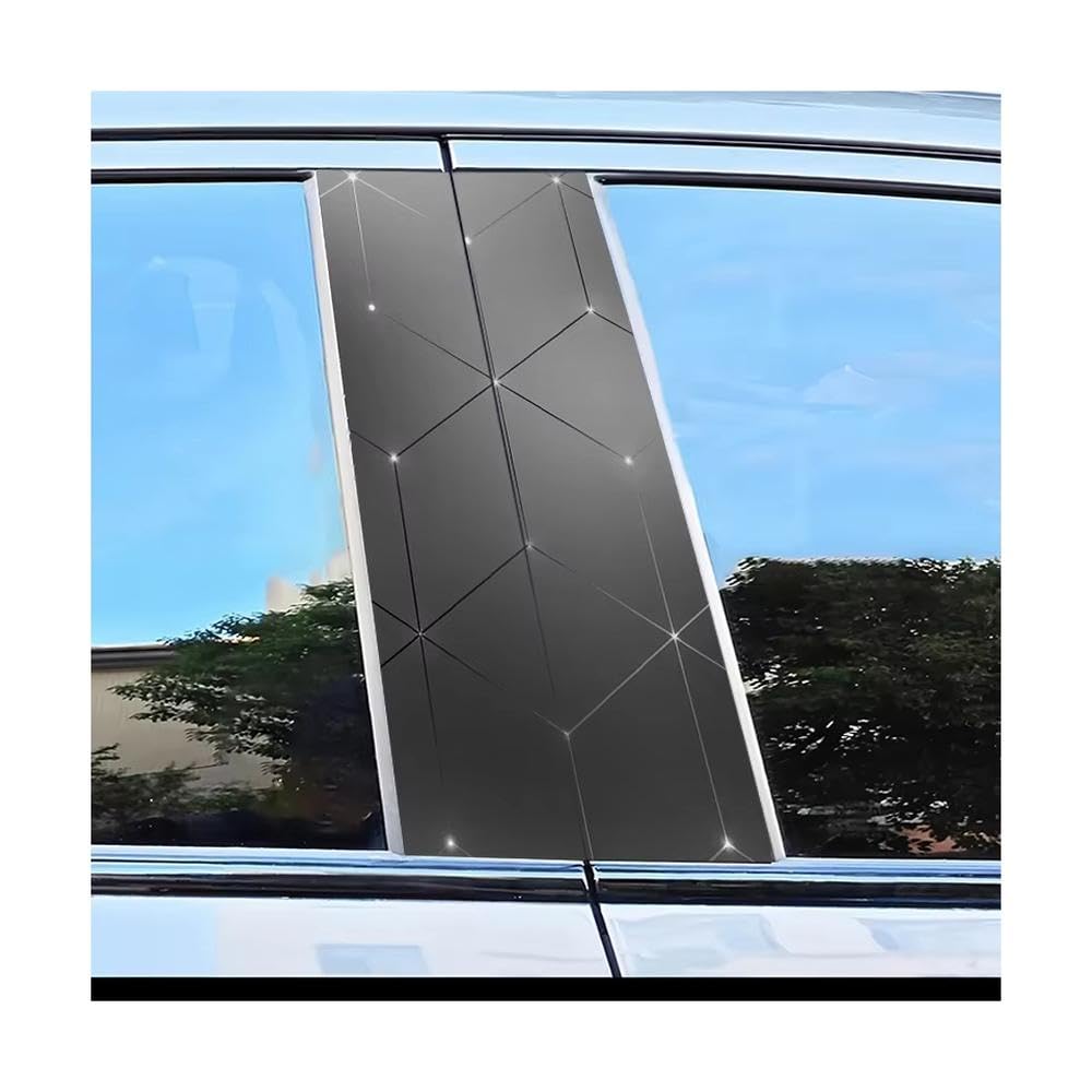 Bertdcx One Color Car Anti Scratch Door Pillar Protector Stickers Geometric Grid Pattern Scratch Resistant Film Auto Parts