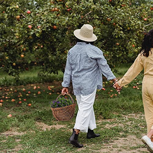 Besportble Wicker Baskets 1 Set Wall Hanging Basket Handmade Woven Hanging Basket Wall Pocket Planter Hanging Bucket Rustic Flowers Vase Planter Holder Wicker Basket #TOP7