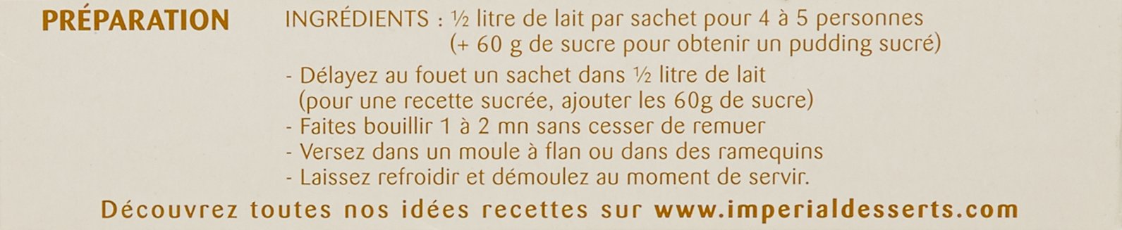 Imperial Pudding Powder Préparation Pour Pudding Non Sucré Vanillé 5 Sachets Fraîcheur Pour 5 Personnes - Lot de 6