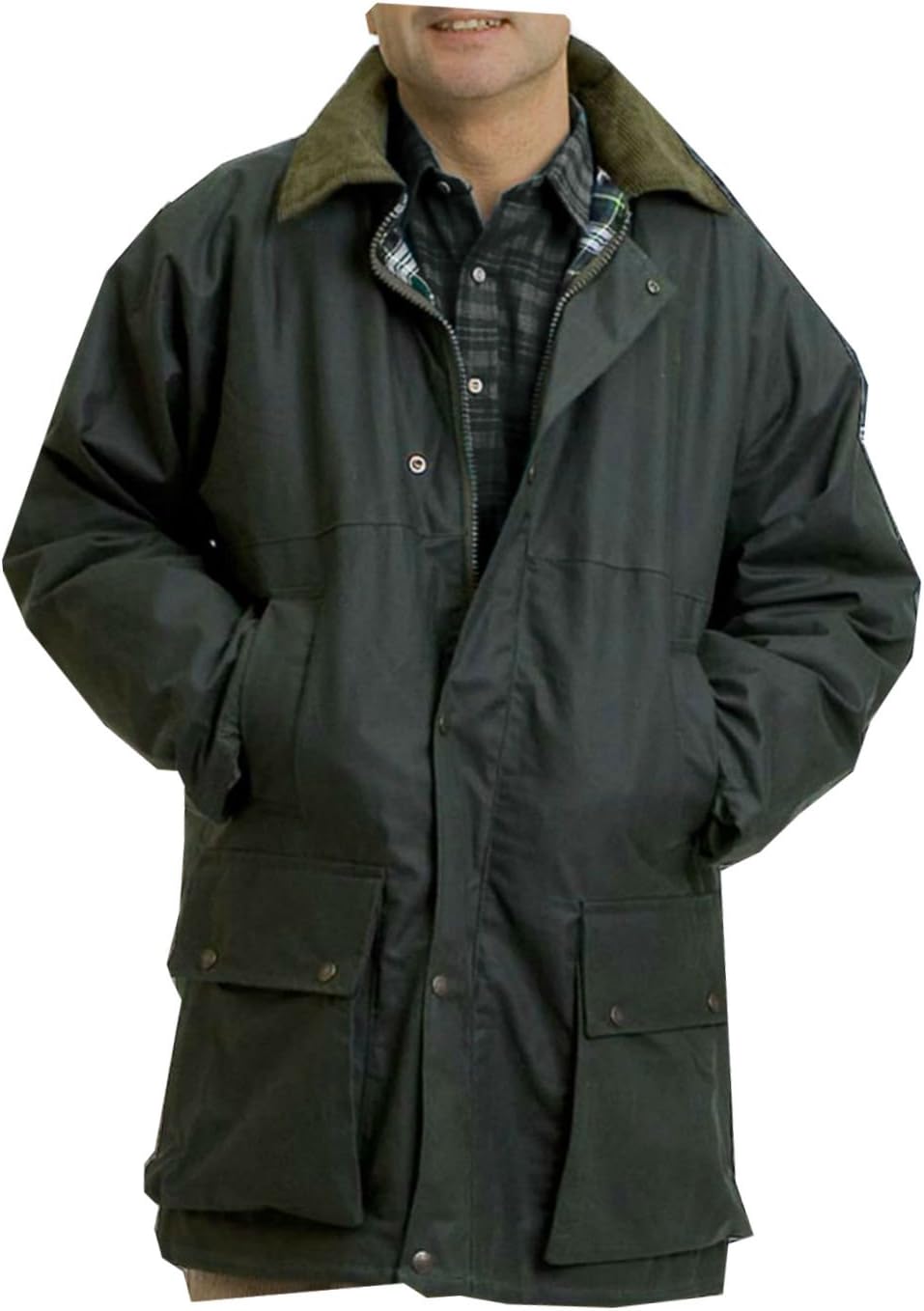Mens Padded Country Wax Heavy Weather Hunting Fishing Walking Jacket