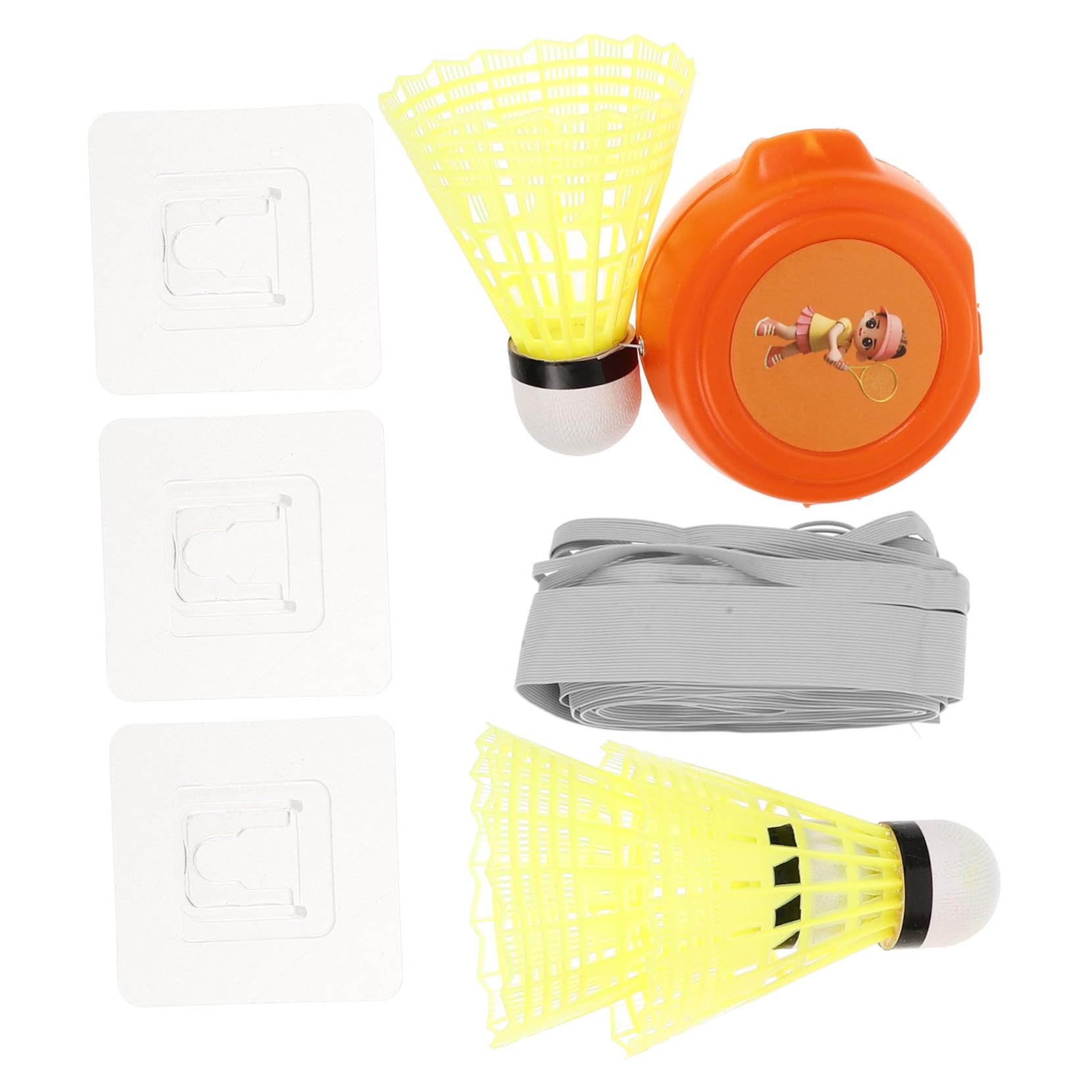 GANAZONO 1 Set Badminton Trainer Badminton Solo Play Badminton Swing Trainer Badminton Solo Trainer Badminton Indoor Practice Rebound Shuttlecock Badminton Training Tool Solo Plastic Yellow