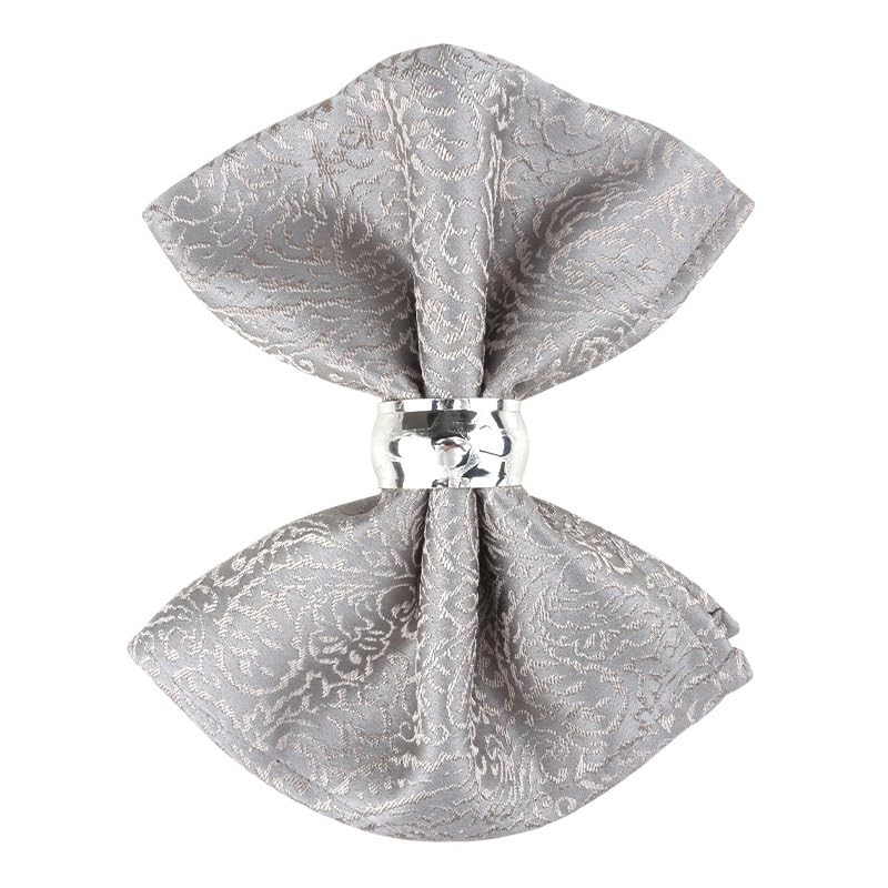 2 servilletas de tela damasco jacquard gris 18.11x18.11 pulg miniatura 1