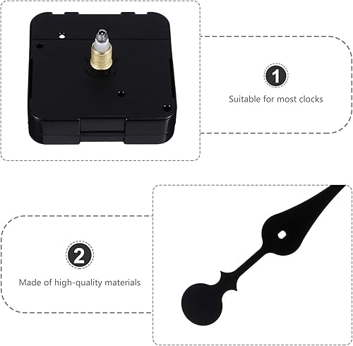 Miniatura 2 de Doitool 1 Unidades DIY reloj movimiento reemplazo piezas de reloj alto par cuarzo movimiento piezas de repuesto negro