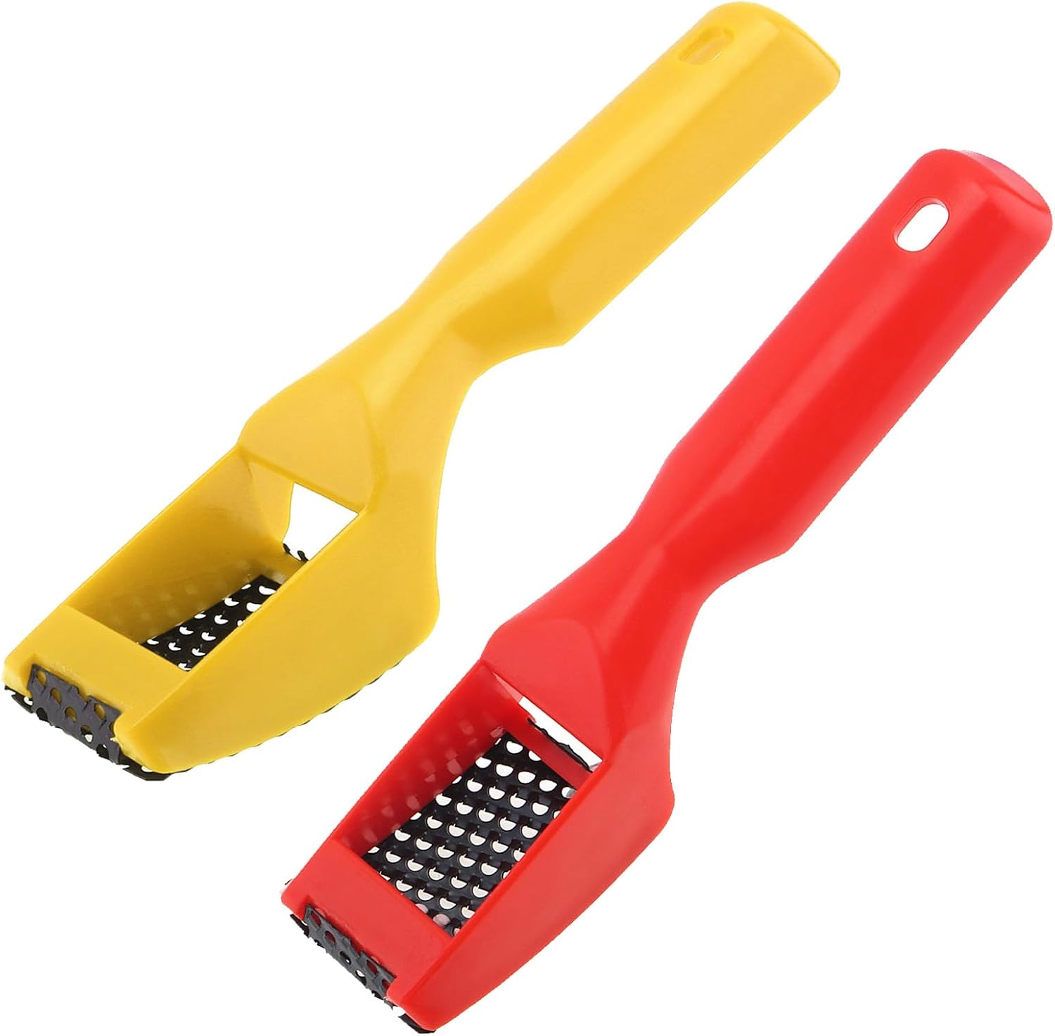 2pcs Surform Shaver Handy Hand Filing Razor Hand Tools Second-Cut Tooth Mill File Hand Plane Mini File Hand File, Red & Yellow