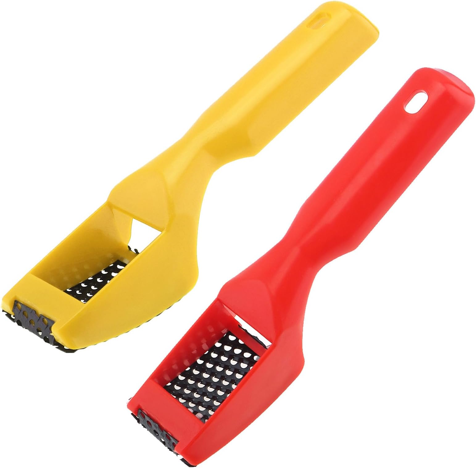 Omninmo 2pcs Surform Shaver Handy Hand Filing Razor Hand Tools Second-cut Tooth Mill File Hand Plane Mini File Hand File, Red & Yellow