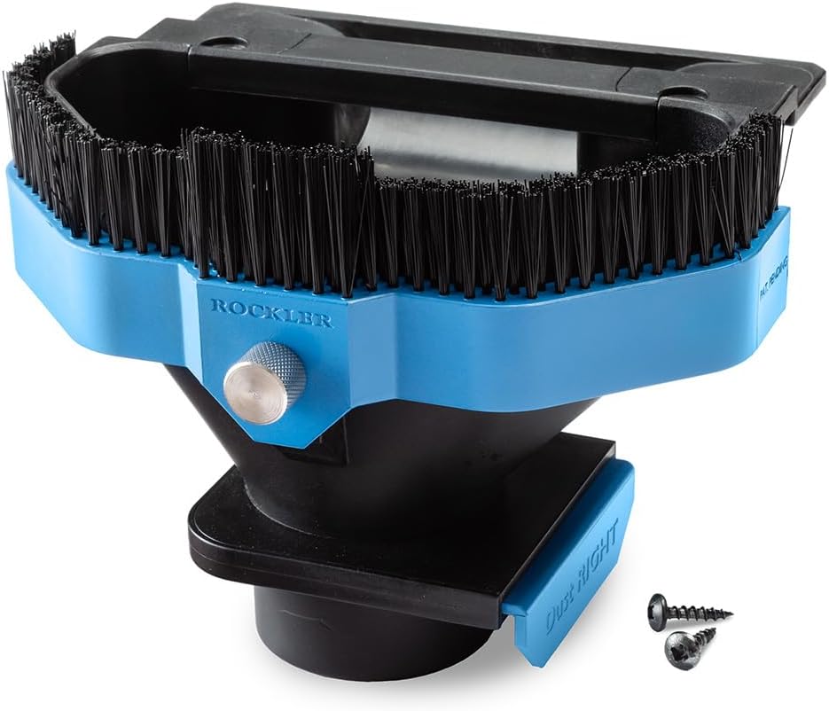 Rockler Dado Router Table Dust Collection Chute - Capture Router Dado w/Adjustable Bristles, Blast Gate - 2-1/2'' Compatible Woodworking Dust Collection Kit - Easy Install Wood Router Accessories