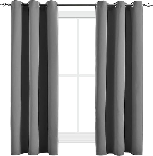 Miniatura 66 de Cortinas Opacas para Dormitorio con Aislamiento Térmico de Ojales Sólidos para Ventana Extra Anchas para Puerta Corredera, Juego de 2 Paneles de