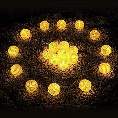 Solar Fairy String Lantern Lights, Outdoor 30Leds 20ft Waterproof Decoration Warmwhite for Garden Patio Home Party Christmas Halloween Wedding(Solar String Lantern)