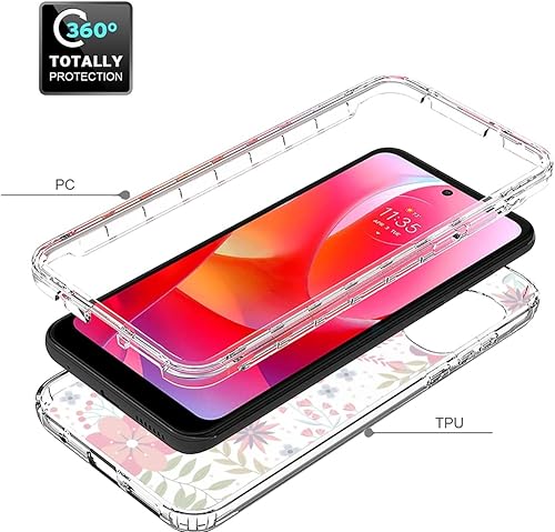 Miniatura 10 de Funda para Moto G Power 2022 con protector de pantalla de vidrio templado, cuerpo completo, a prueba de golpes, transparente, suave, funda