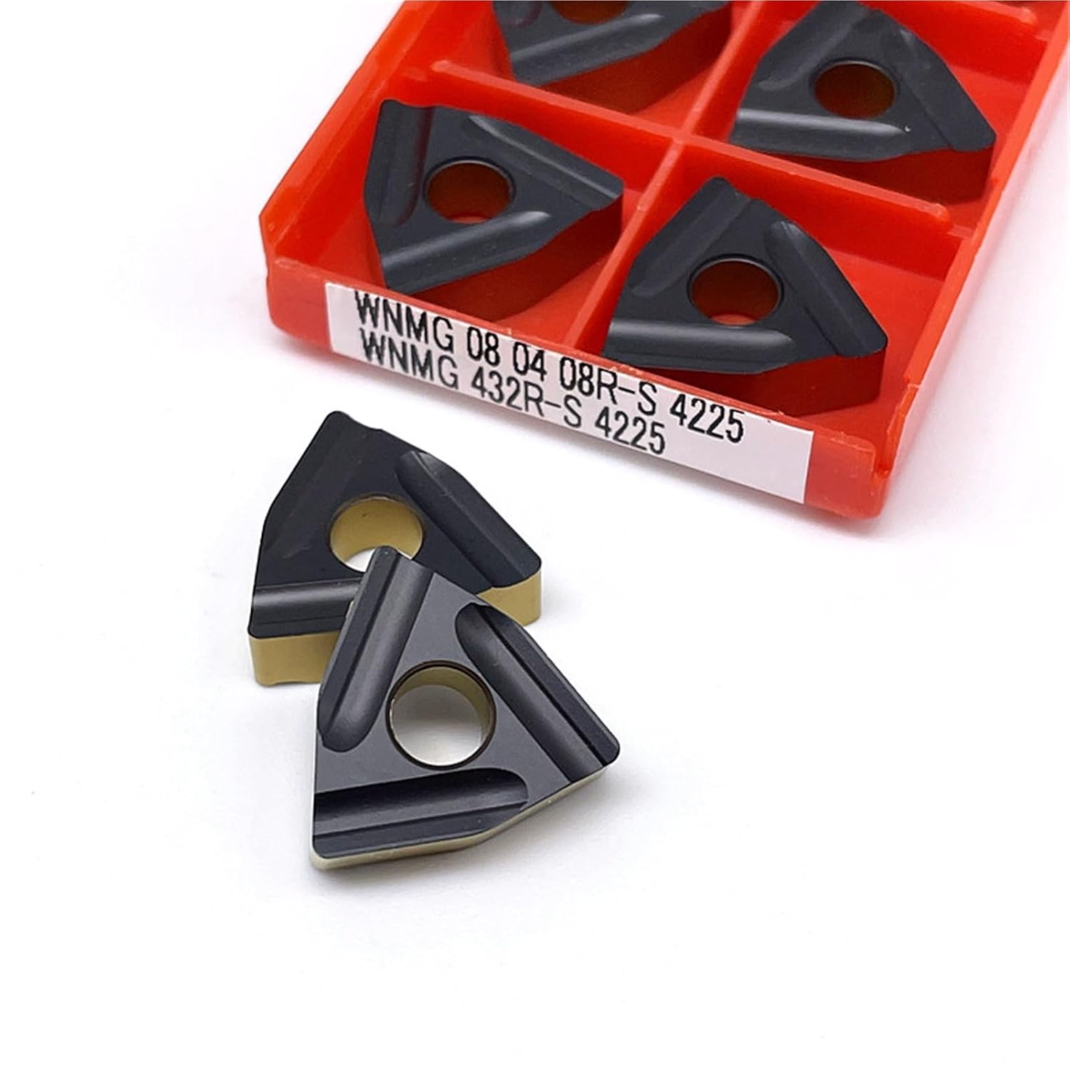 10pcs WNMG080404L WNMG080404R WNMG080408L WNMG080408R S4225 Carbide Turning Inserts Indexable Lathe Milling Inserts(WNMG080404L S4225)