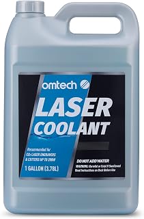 OMTech 1 Gallon CO2 Laser Coolant - Non-Conductive Prediluted Antifreeze for Laser Engraver Chillers & Tubes, Blue Heat Transfer Fluid