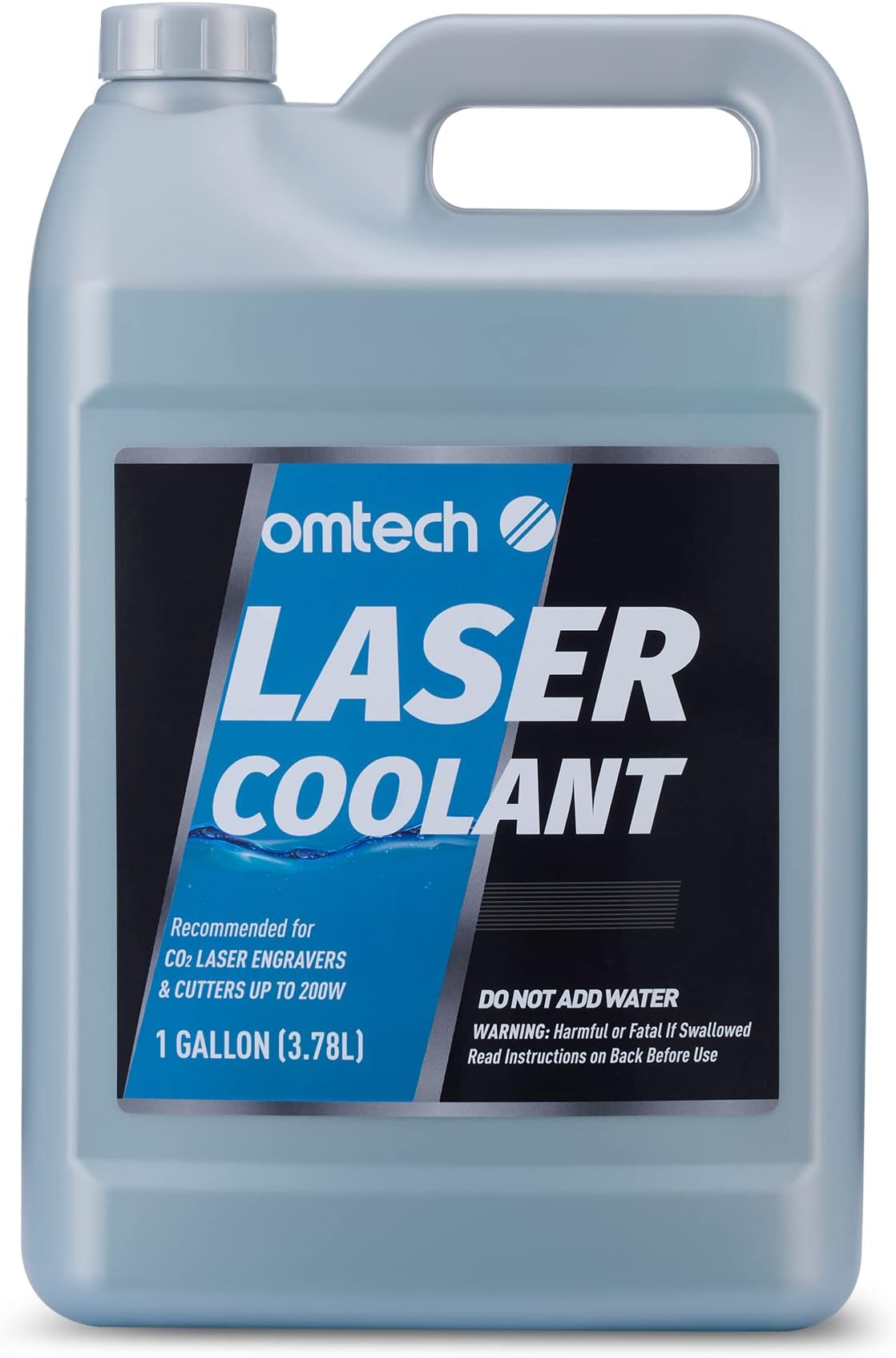 - OMTech CO2 Laser Coolant Non Conductive Liquid Cooler Heat Transfer Fluid for Laser Engraver Water Chiller, Prediluted Antifreeze Coolant for Laser Tubes, 1 gal Blue Transparent Water Cooling Solution
