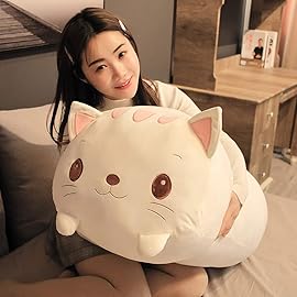 Jensquaify Cat Plush Hugging Pillow, Soft Kitten Cat Stuffed Animal Toy Body Pillow 23.6