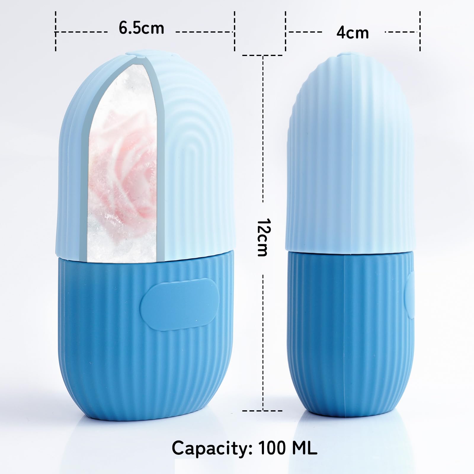 AiQInu Rullo di Ghiaccio Facciale,Ice Roller,riutilizzabile Eye Ice Massage Bellezza del viso Cura della pelle Impacco di ghiaccio Restringe i pori,antirughe,riduce il gonfiore,migliora l'elasticità
