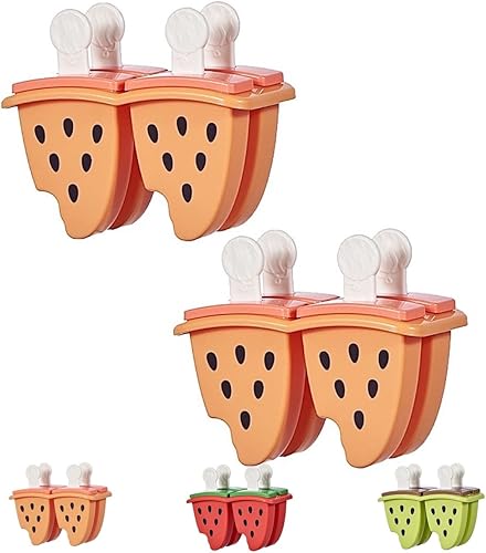 Juego de 2 moldes para paletas, 4 piezas, moldes para hacer paletas de sandía, moldes para helados, moldes para paletas de hielo congeladas,