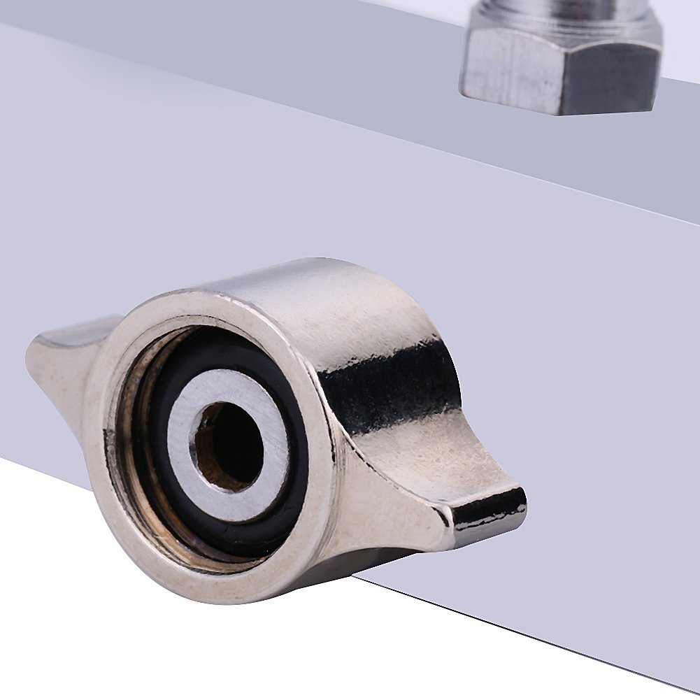 Raccord Métallique à Déconnexion, Séparateur de Tuyau d'Air 3 Voies pour Aérographe avec Vanne de Réglage 1/8"BSP