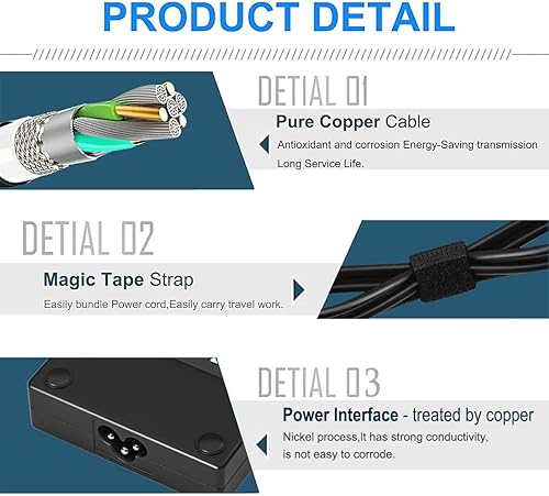 Miniatura 7 de BURFLO Cargador de 180 W y 135 W para 5 7 AN515-54 AN515-55 AN515-58 AN517-52 AN515-58-57QW AN515-58-5046 AN515-58-525P ANV15-51; 300 G3-57 1