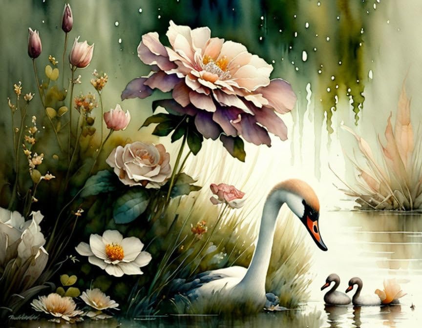 Affiches sur toile SERENDIPITP paysage aquarelle 58x90 cm art mural