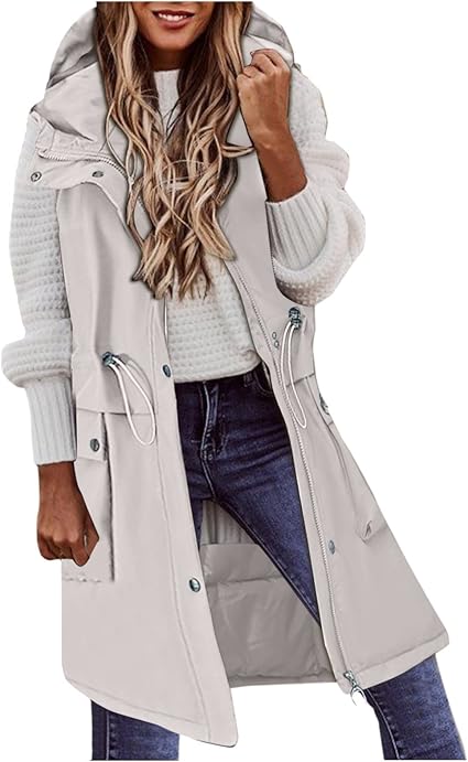 Amazon Co Jp Deodehi ダウンコート ロング コート レディース ダウンジャケット プラスサイズ 膝下 秋冬 大きいサイズ 防寒 防風 軽量 上品 あったか おしゃれ 軽量 体型カバー スリム 細身トップス Down Jacket フード付き女性用ウィンターコートベストノースリーブ