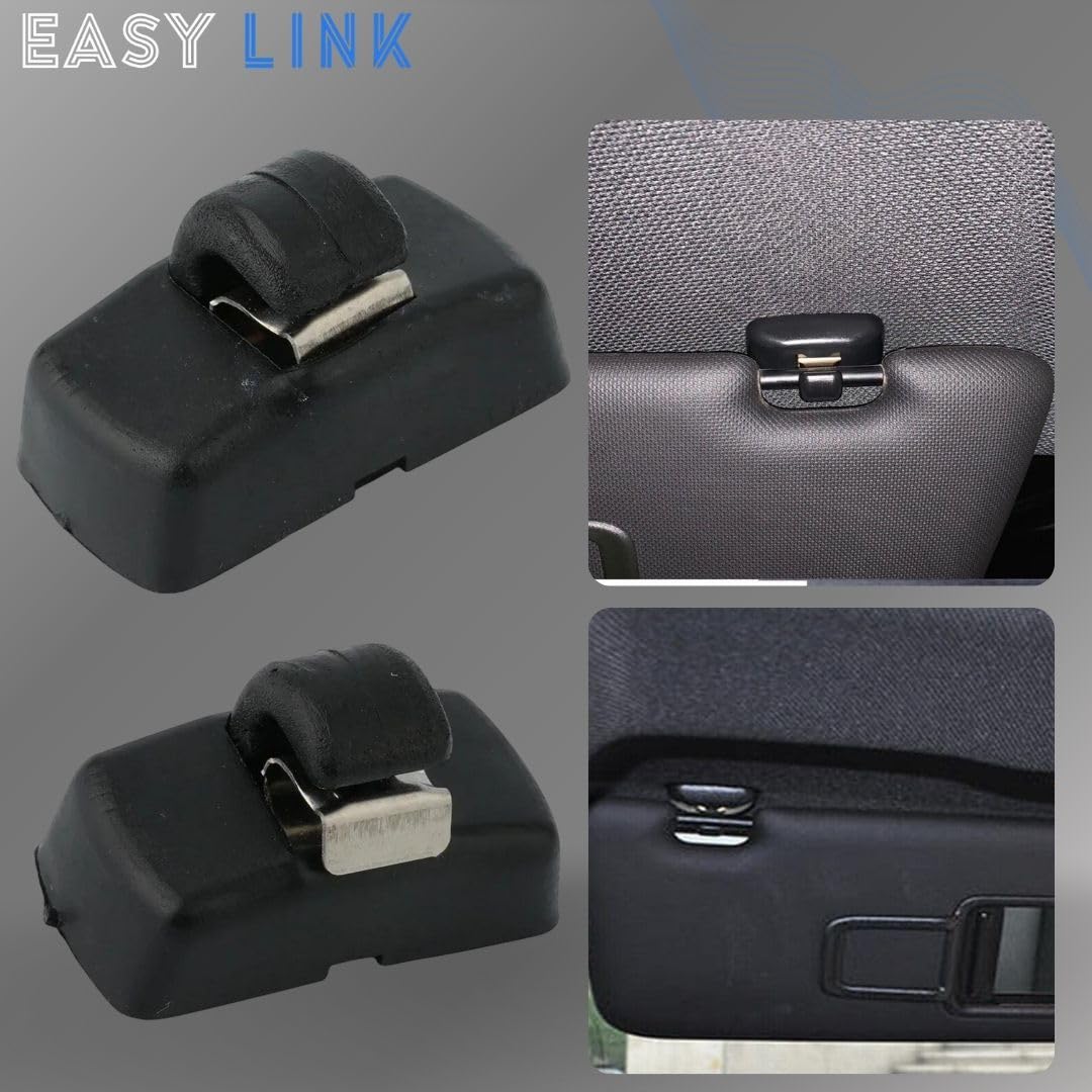 2x Support de pare-soleil Clip Noir Compatible avec VW Transporter T5 Amarok Passat Caddy Golf Bora Polo Sharan Touran Skoda Octavia Superb Seat Ibiza Leon Toledo 3B0857561B