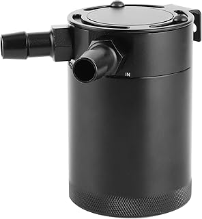 Lata Recolectora de Aceite, decantador aceite coche 2 Puertos Lata Recolectora de Aceite Tanque de Depósito con Deflector de Aleación de Aluminio Accesorio Universal para Lata de Recogida de Aceite