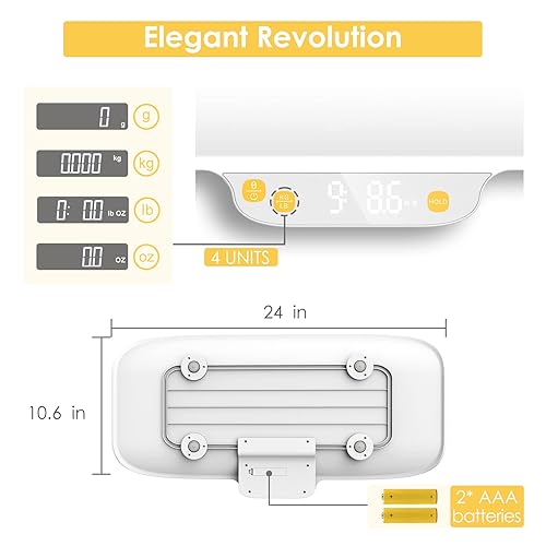 Miniatura 6 de Báscula digital para mascotas, báscula para bebés, precisión de  0.08 onzas, máximo 66.1 lbs66 libras, sujeción automática, diseño integrado sin