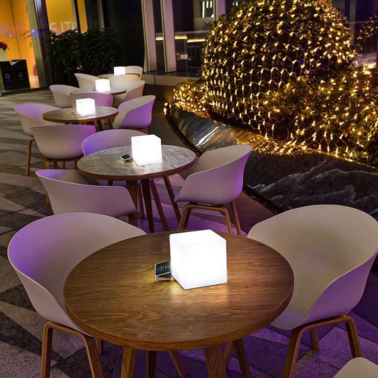 Miniatura 5 de Cubo de luz LED recargable de 6 pulgadas, 16 colores cambiantes Tesseract cubos de luz con control remoto, lámpara de humor LED cósmica regulable,