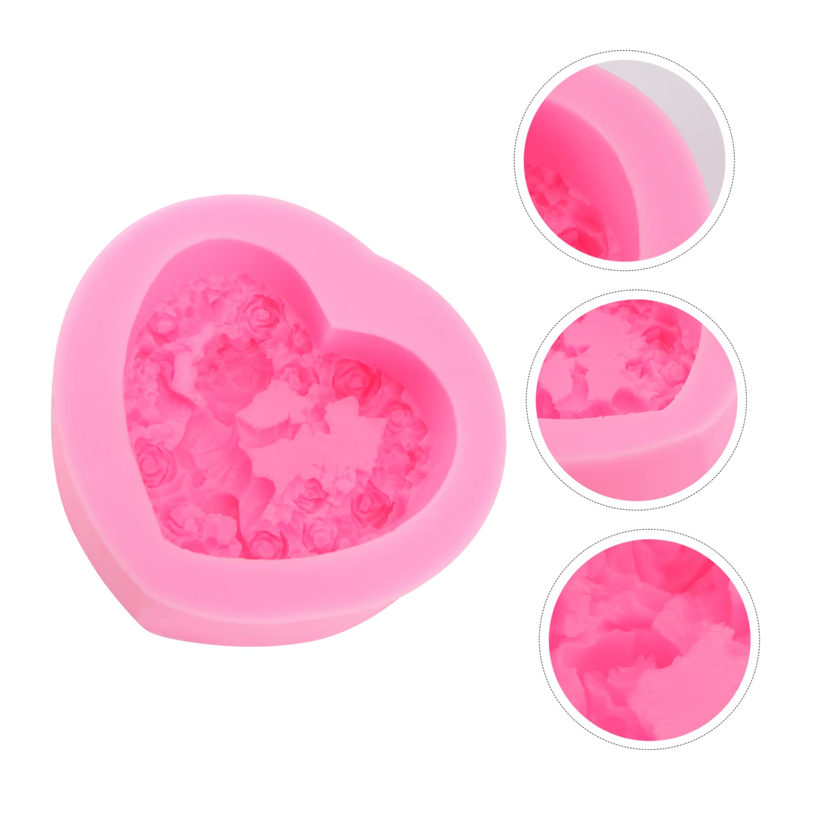 Artibetter Lot De 2 Moules À Gâteaux En Silicone En Forme De Cœur Pour Fondant Chocolat Décoration De Gâteaux Moules À Gâteaux En Forme D'Ange Fournitures De Pâtisserie Outil De