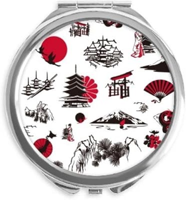Japan Sakura Pine Mount Hand Compact Mirror Round Portable Pocket Glass