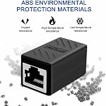 Coupleur RJ45 Câble Coupleur LAN Connecteur Inline Cat7/Cat6/Cat5e Adaptateur Extenseur Câble Ethernet Femelle à Femelle, Noir (2 Paquet)