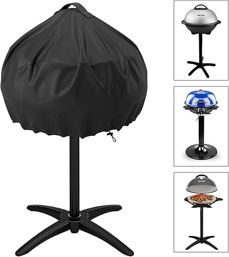 Funda de parrilla para George Foreman y Cuisinart, cubierta de parrilla eléctrica para exteriores e interiores, cubierta redonda impermeable para