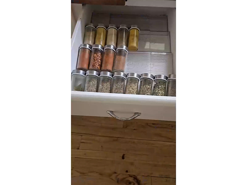 Organizador Apilable Para Especias - 4 Bandejas, Ahorra Espacio En Cajones De Cocina