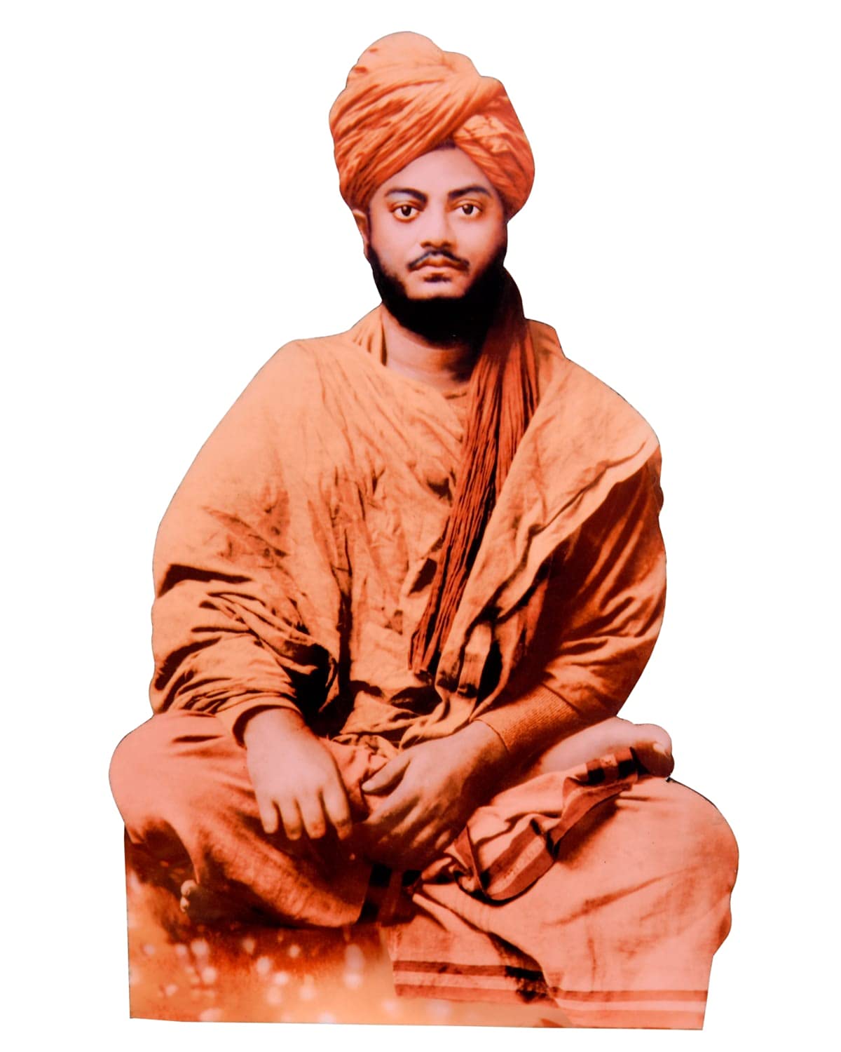 Vils [Big Size] Swami Vivekananda/ Narendra/ Swamy Ji Divine Holy Blessing Wood & Plastic Photo Frame Cutout with Backstand (Size- 5 inch X 8 inch)