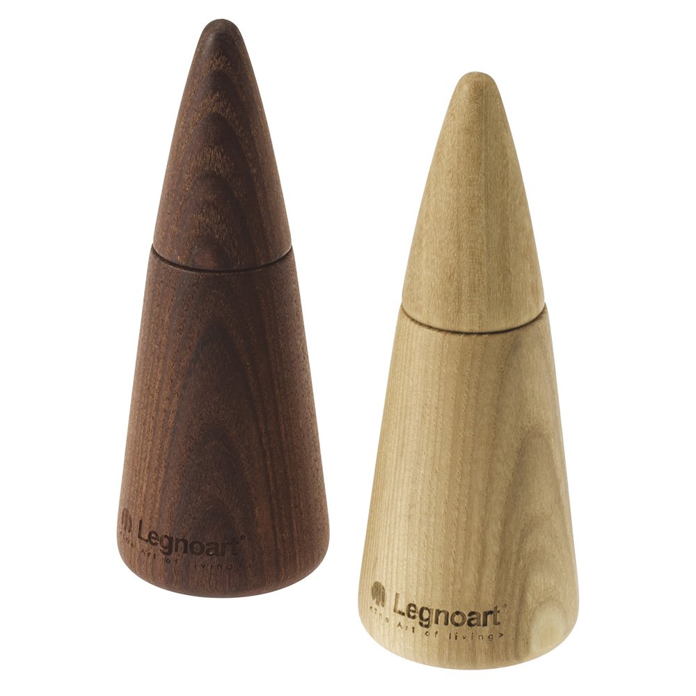 Legnoart Thermo Ashwood Coppia Pepper and Salt Mill Set with Adjustable Ceramic Grinder