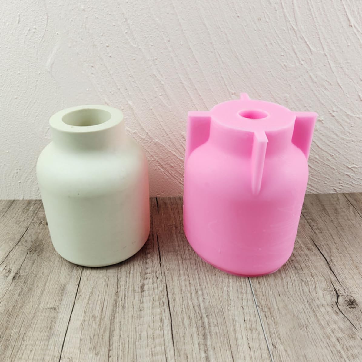 Molde de Jarrón Redondo de Silicona Rosa para DIY y Tienda | Interior Liso y Alta Transparencia, Fácil Desmoldeo, para Principiantes