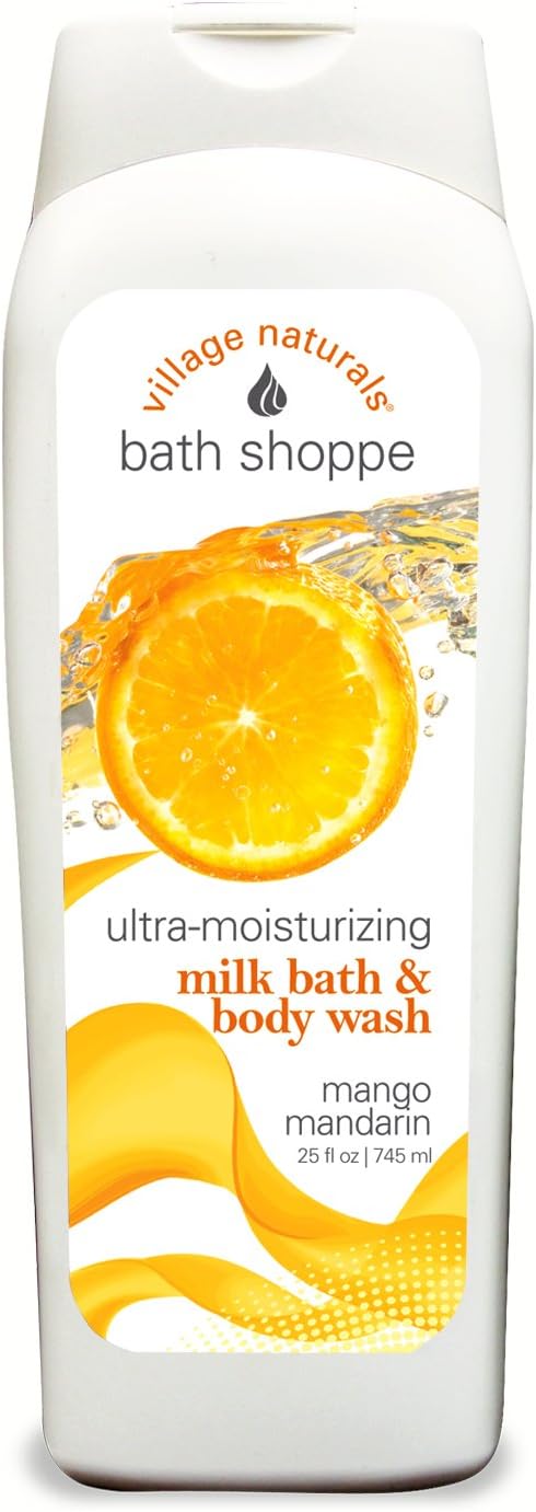 Village Natural Bath Milk Bath & Body Wash Mango Mandarin 25oz