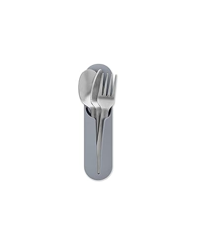 Miniatura 10 de W&P Porter Utensilios de acero inoxidable con estuche de transporte de silicona  Crema de terrazo  Cuchara, tenedor y cuchillo para comidas sobre la