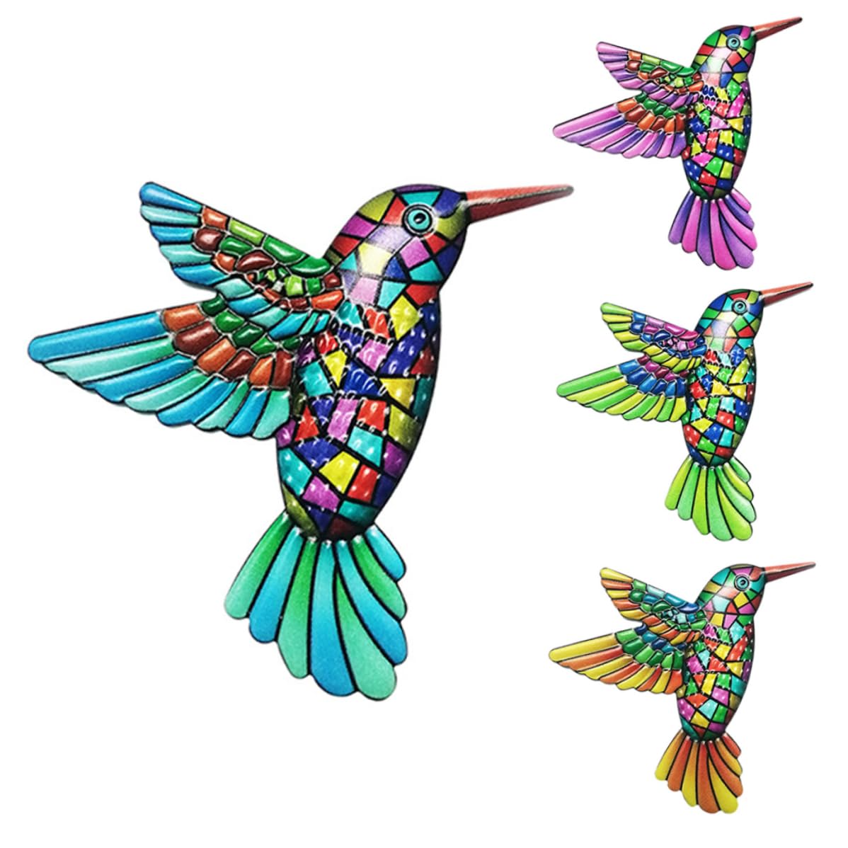 Art mural en métal oiseaux colorés haut de gamme pour décoration murale