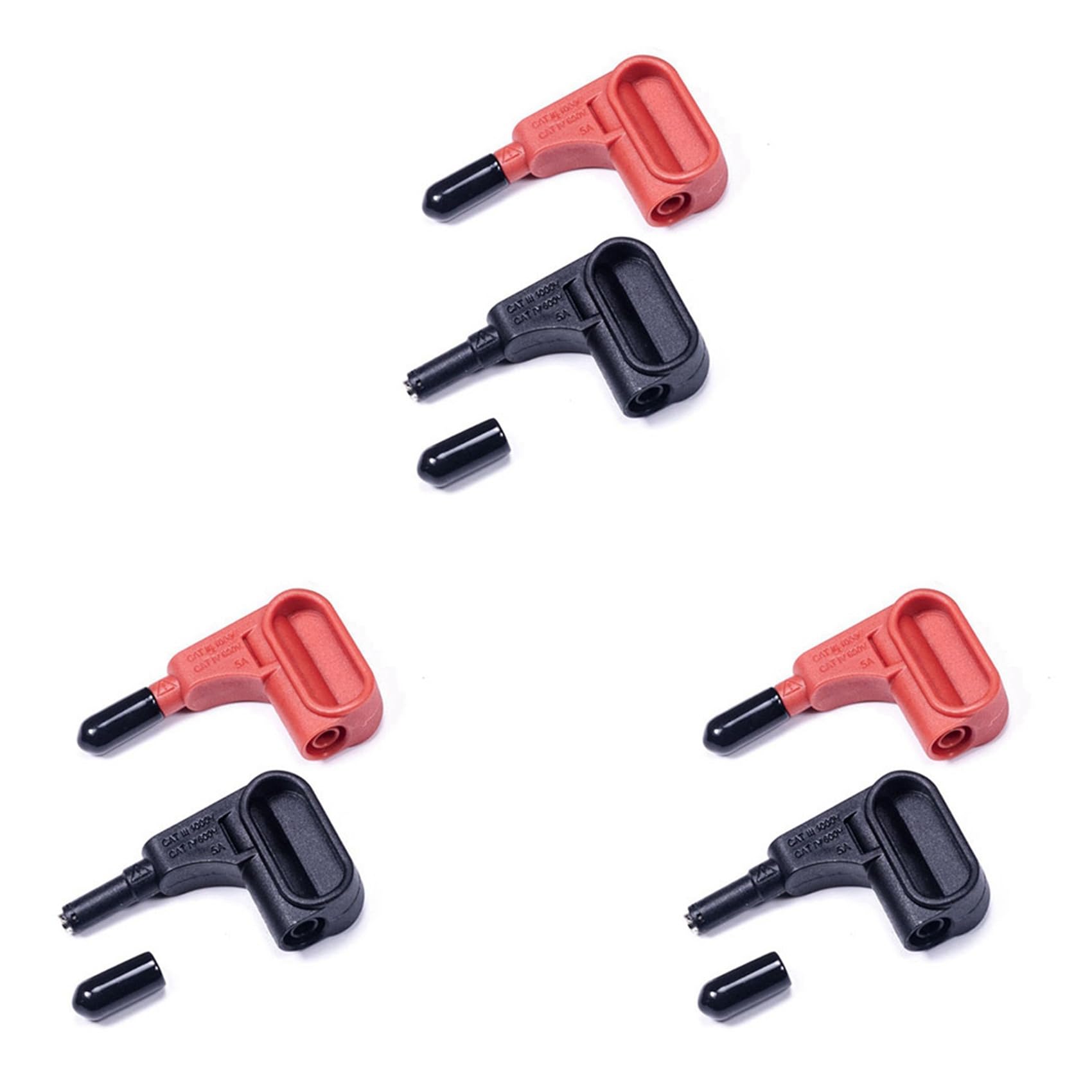 Jnchdghwa Black&Red 6X Magnet Test Probe Magnet Probes For 4 Mm Banana Digital Multimeter Megohmmeter