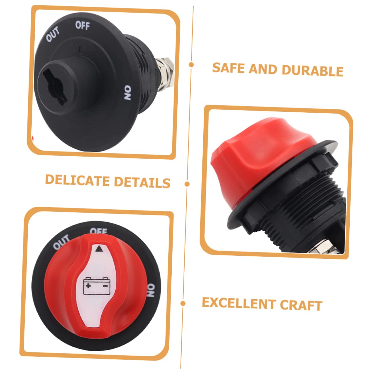 SUPVOX 2pezzi Interruttore Isolatore Di Batteria Per Rv e Utv Sicurezza e Protezione Per Auto e Camper Facile Da Installare e Resistente Alla Corrosione