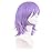 MapofBeauty 14 Inch/35 cm Short Cosplay Wolf Tail Synthetic Side Bangs Party Wig (Light Purple)