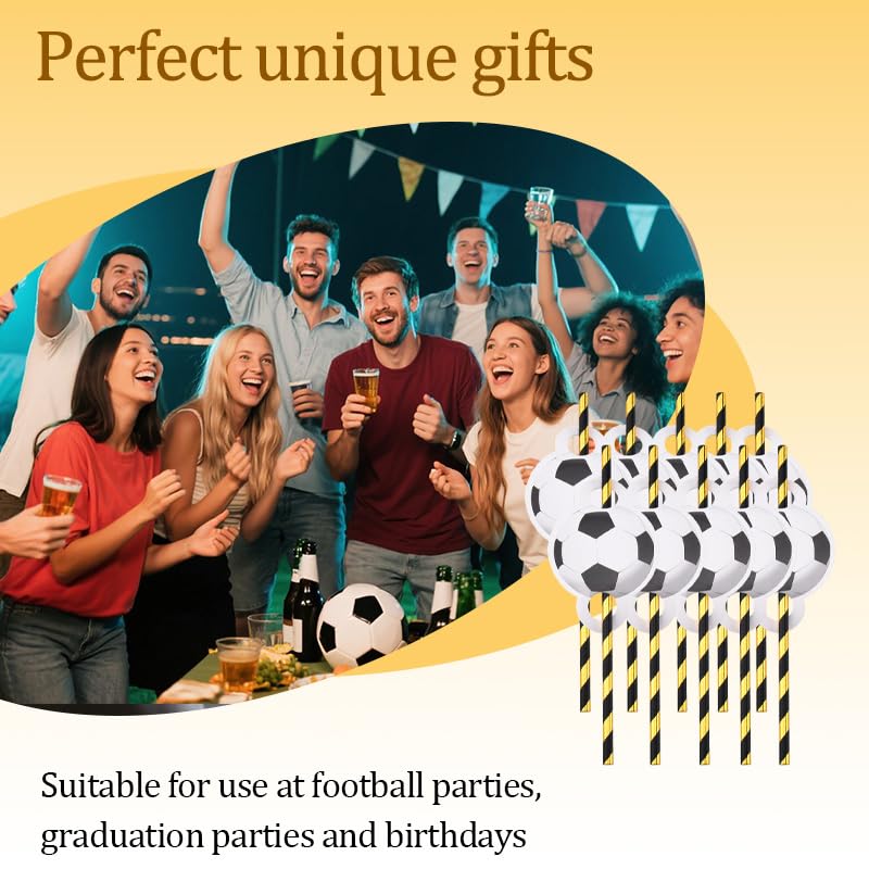 Pitillos desechables de papel temática fútbol 10 pcs miniatura 7