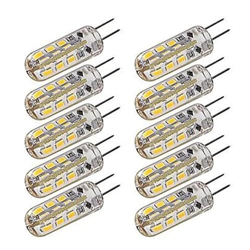10��LED�d��G4 2W 12V / AC220V 3014SMD 24 LED�V���R�������v�E�H�[���z���C�g/�z���C�gl 360�x�̊p�xLED�d�� (Color : DC12V 2W, Size : COLD_CLEAR)