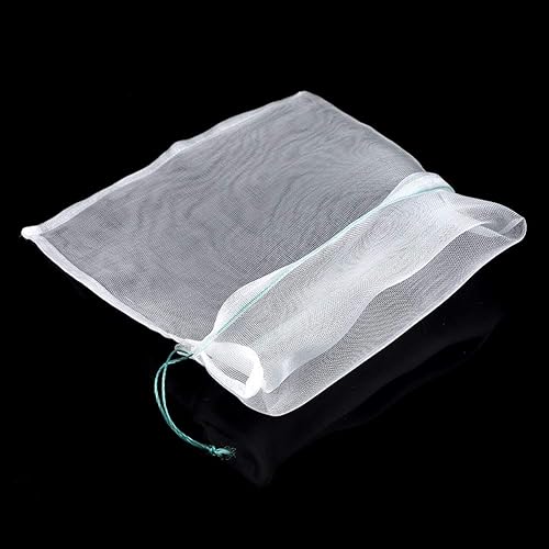 Miniatura 7 de 50 bolsas de malla de nailon transparentes, reutilizables, para plantas de jardín, frutas, bolsas de almacenamiento con cordón de malla de múltiples