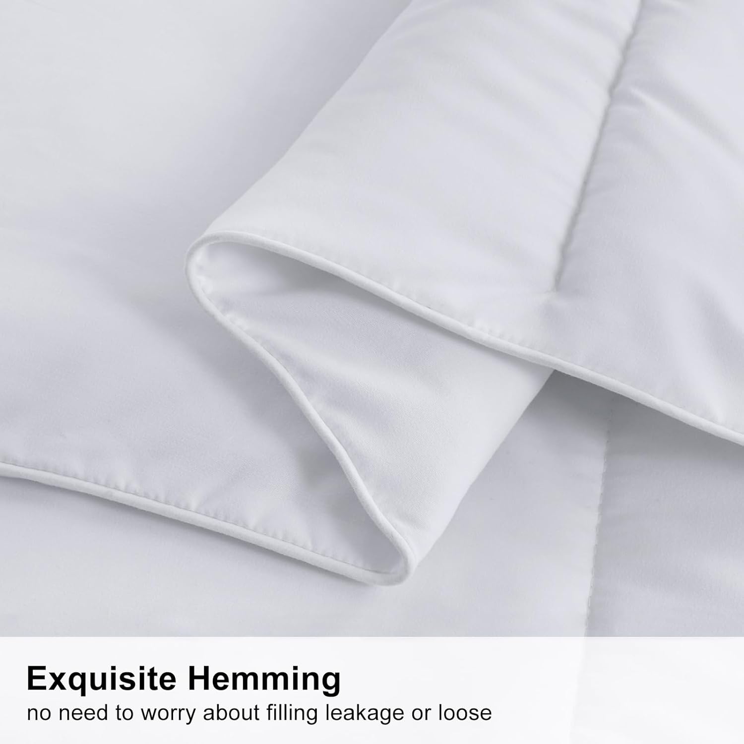 MERITLIFE 2100 Series Twin Size All Season Comforter Bed Soft Down Alternative Single Lightweight Breathable Duvet Insert with 8 Corner Tabs Suitable for Kids -Machine Washable (White,Twin 64"x88")