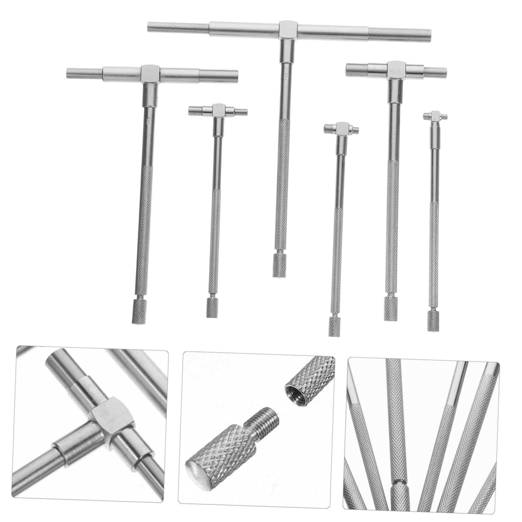OUNONA 6pcs Set Gauge Set Bore Gauge Tools Telescopic Gauge Tools Hole Gauge Telescoping Gauge Tools Precision Telescopic Gauge Telescoping Gauge Kit Silver Stainless Steel