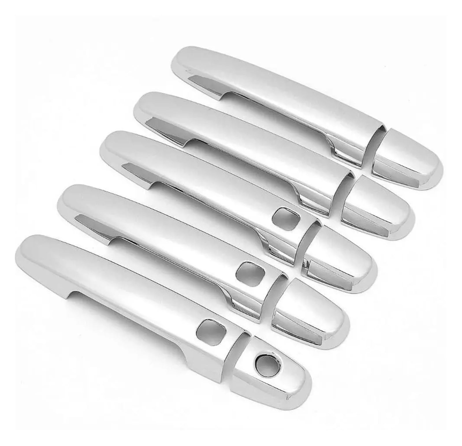 Jkkkks Silver 3 Buttons Car Exterior Door Handle Replacement For Toyota For Rav4 2006-2013 Gloss Black Chrome Car Door Handle Covers Styling Accessories Car Handle Compatible(Silver 3 Buttons)