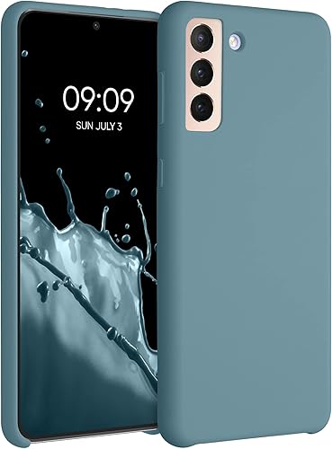 kwmobile Funda compatible con Samsung Galaxy S21 Plus - Funda de silicona TPU con acabado suave - Piedra antigua