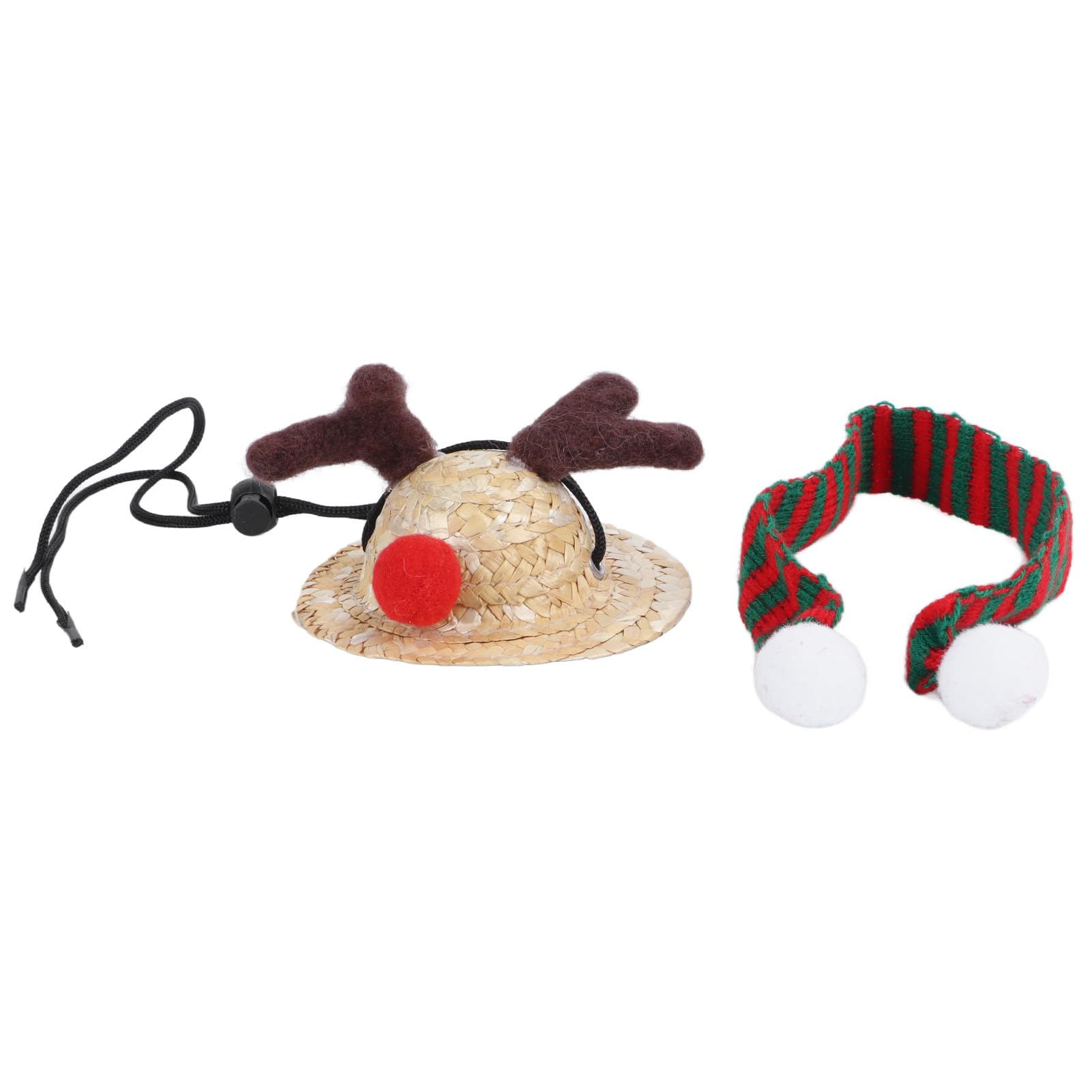 Weihnachtsmütze & Schal Set Für Meerschweinchen & Kleine Tiere – 2 Stück, Rot, Aus Baumwolle